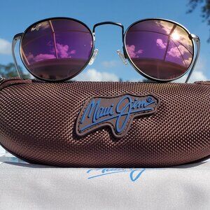 Maui Jim "NAUTILUS" 544-14 Matte Slate Grey TITANIUM Frames/Maui Sunrise Lenses!